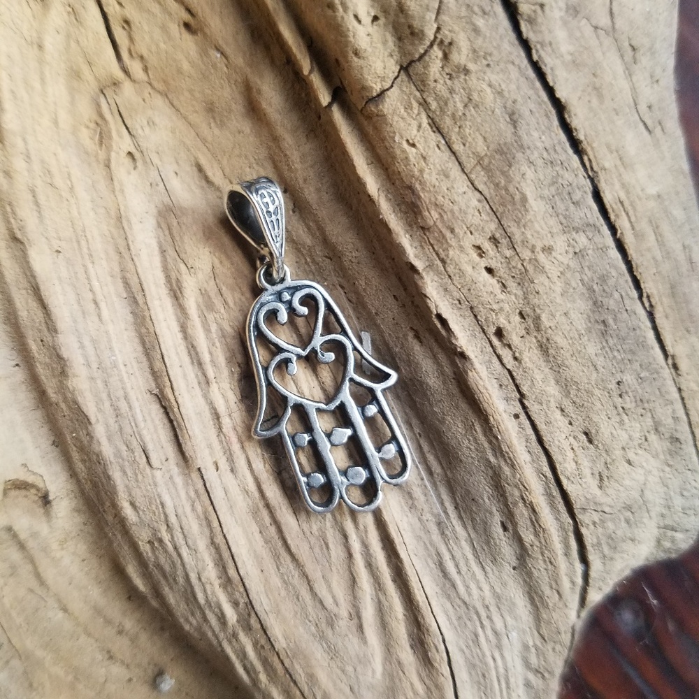 Silver Hamsa Necklace Charm